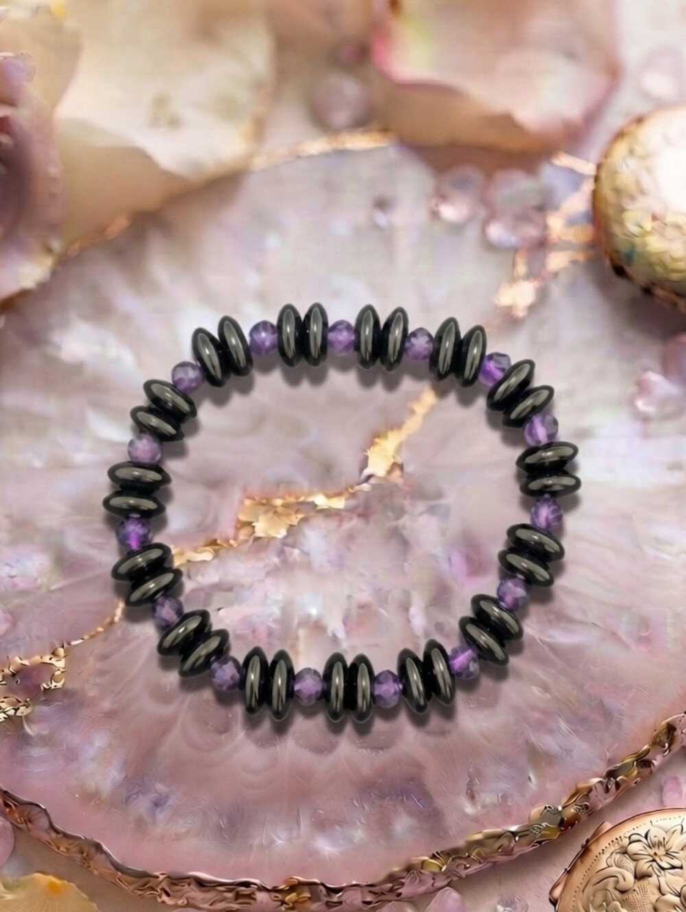 Onyx/Amethyst Bracelet